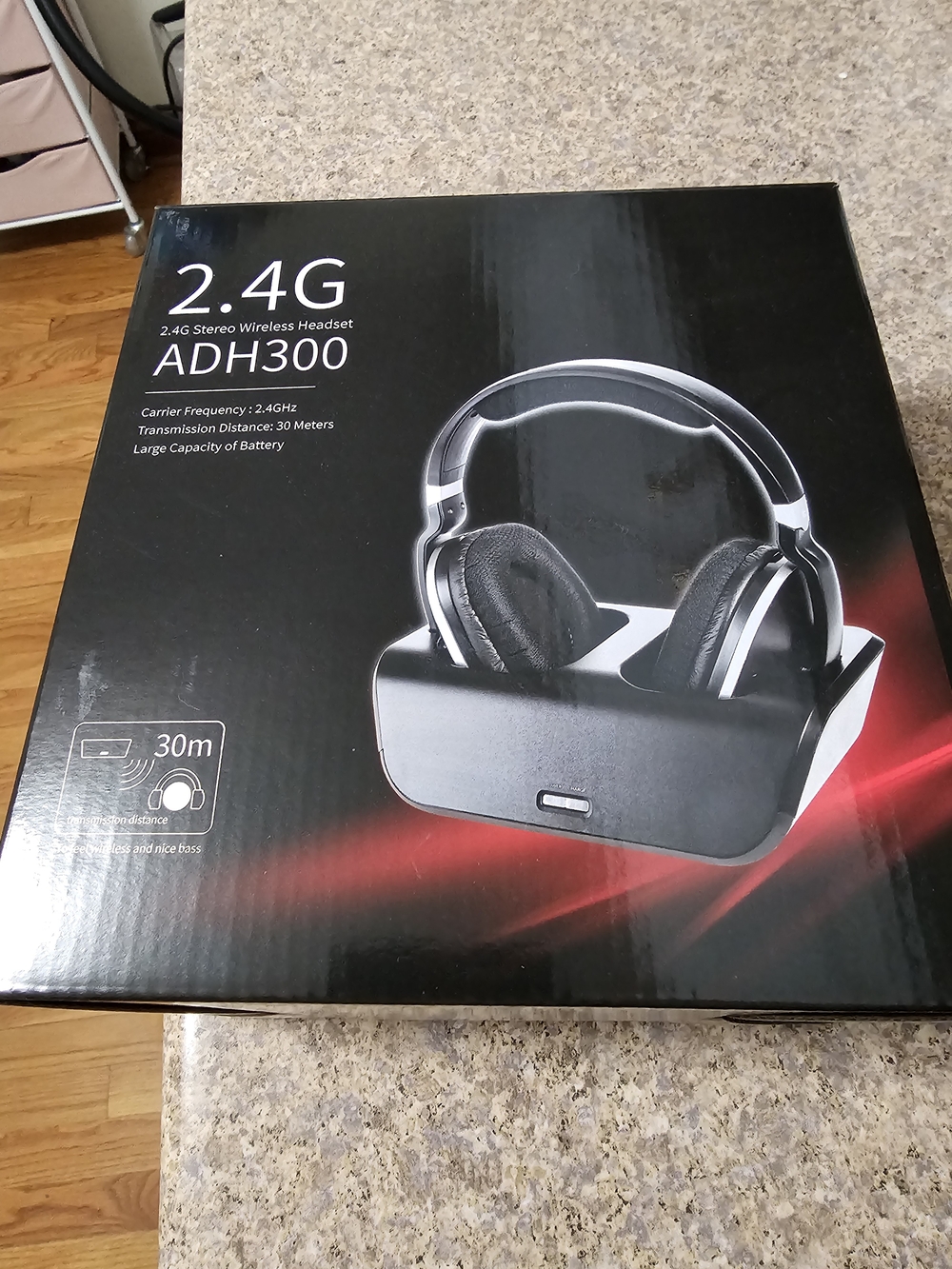 2.4G Wireless Over-Ear Headphones - Black